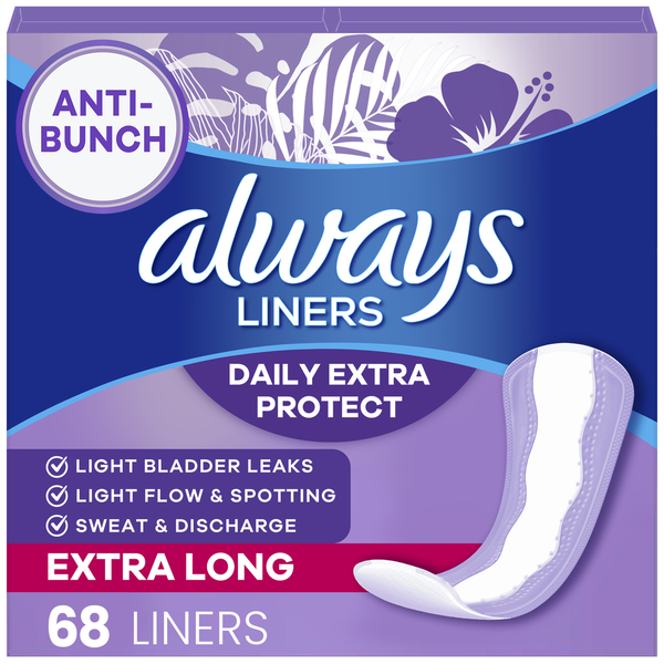 Always Daily Extra Protect Liners - Extra Long Unscented