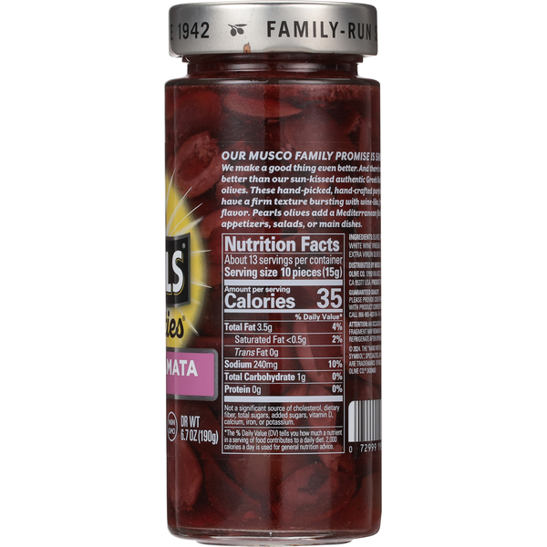 Aceitunas Kalamata en Rodajas de Pearls Specialties