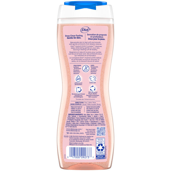 Dial Exfoliate & Restore Body Wash con Sal del Himalaya - 16 Fl Oz (Paquete de 4)