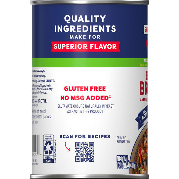 Bouillon de bœuf à 50 % de sodium en moins de Swanson