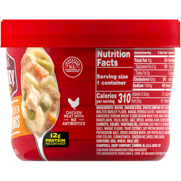 Soupe crémeuse au poulet et aux dumplings de Campbell