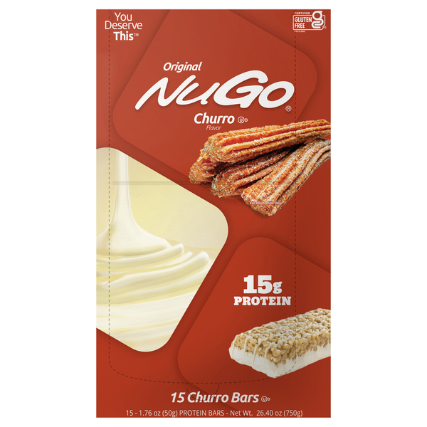 Barres de protéines au goût churro NuGo