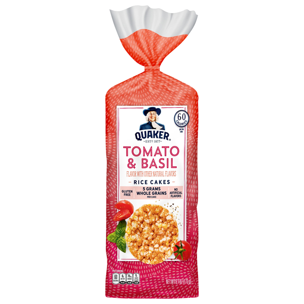 Galletas de Arroz Quaker con Tomate y Albahaca