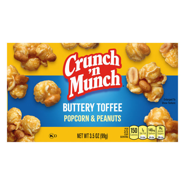 Crunch ‘n Munch Popcorn au Toffee Beurré avec Cacahuètes