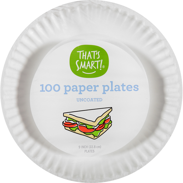 That's Smart! Uncoated Paper Plates - 50 Count