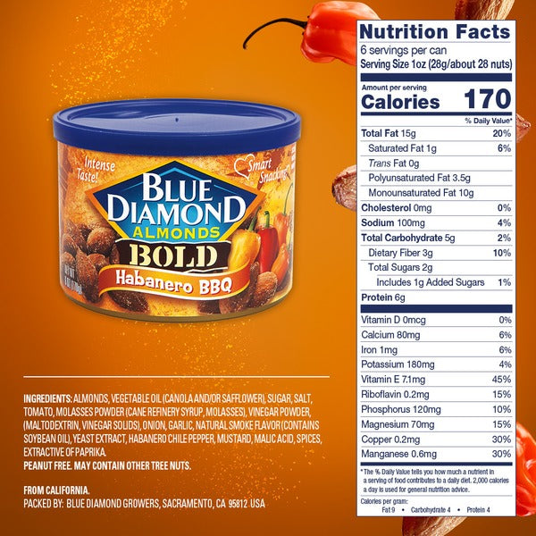 Almendras Blue Diamond BOLD, Habanero BBQ