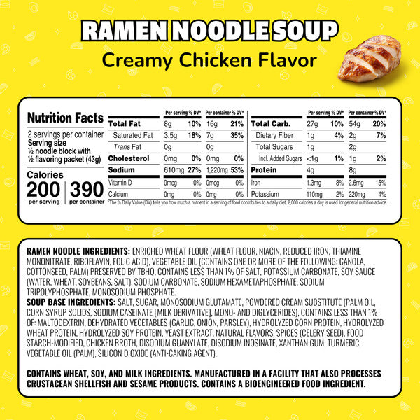 Maruchan Creamy Chicken Ramen Noodle Soup
