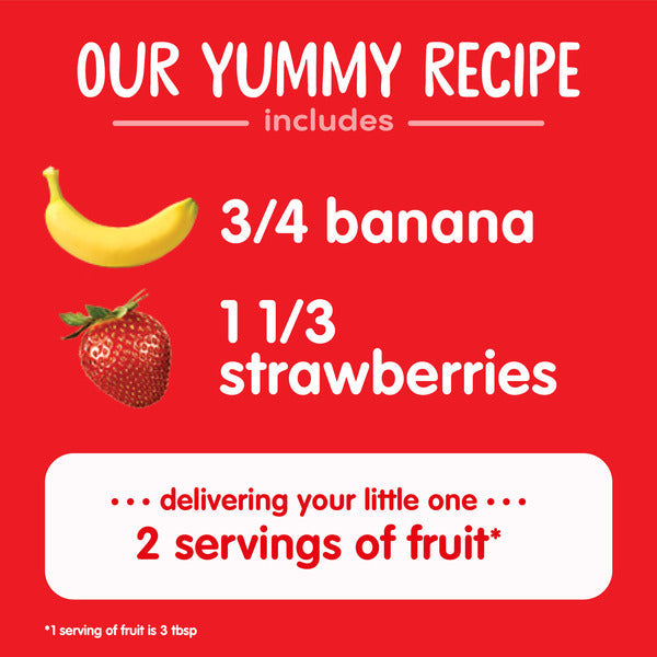 Happy Baby Organics Clearly Crafted Stage 2 Bananas & Strawberries 4 oz Jar
