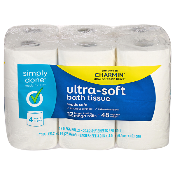 Papier toilette méga rouleaux ultra-doux 2 plis Simply Done