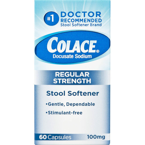 Colace Regular Strength Stool Softener 100mg Capsules