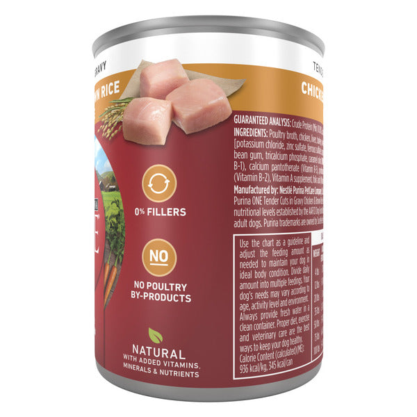 Purina ONE Tender Cuts Nourriture Humide pour Chiens avec Poulet et Riz Brun