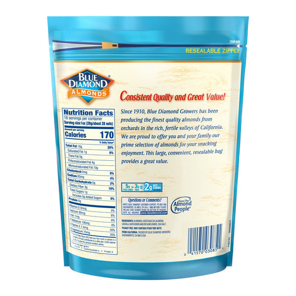 Almendras Saladas Tostadas Blue Diamond - Snack Premium