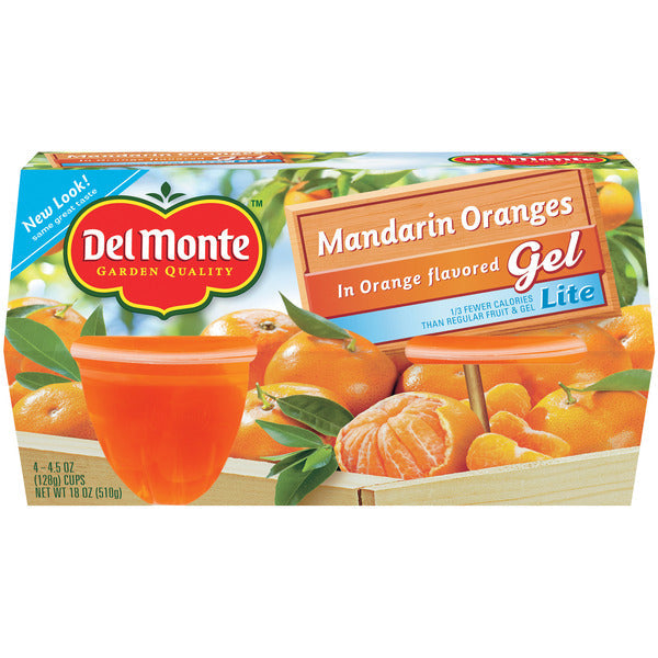 Del Monte Mandarin Oranges in Lite Orange Flavored Gel Cups