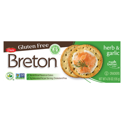 Galletas Dare Breton, Sin Gluten, Hierbas y Ajo