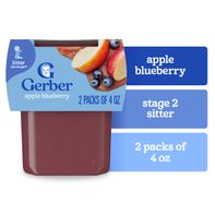 Gerber Stage 2 Baby Food Apple Blueberry Puree Tub
