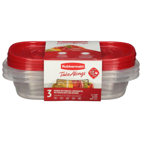 Rubbermaid Divided Rectangle Food Storage Containers