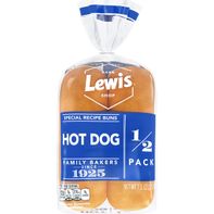 Lewis Bake Shop White Half Pack Hot Dog Buns