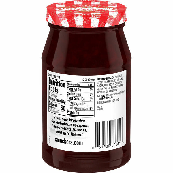 Smucker's Cherry Preserves - Premium Fruit Spread