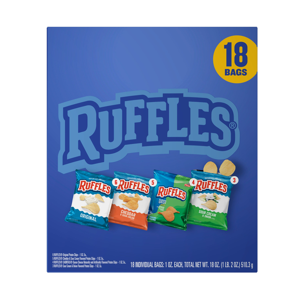 Paquet de variétés de chips Ruffles