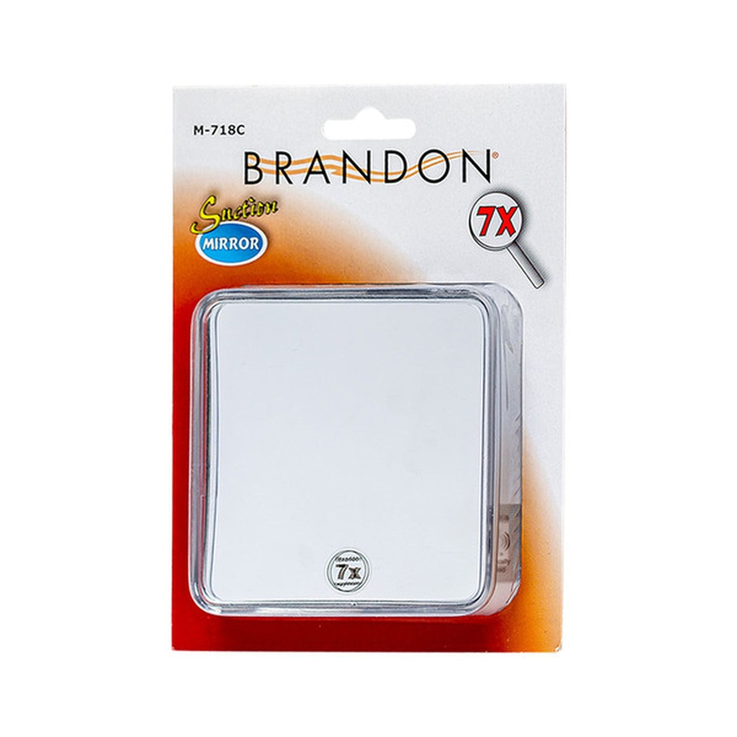 Miroir carré grossissant 7X de 4 pouces Brandon avec ventouse