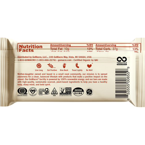GoMacro Doble Chocolate y Chips de Mantequilla de Cacahuate MacroBar