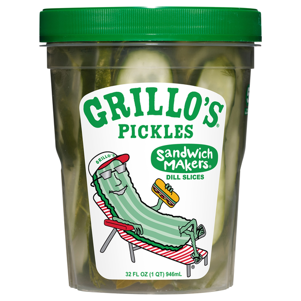Tranches de concombre au vinaigre Grillo's Pickles pour sandwichs