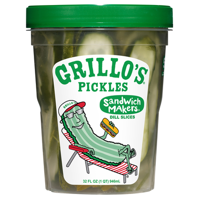 Tranches de concombre au vinaigre Grillo's Pickles pour sandwichs