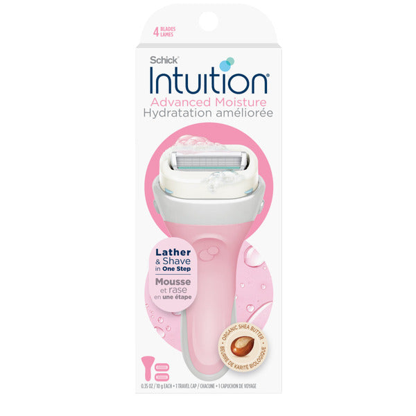 Schick Advanced Moisturizing Women's Razor Handle with 2 Refill Blades