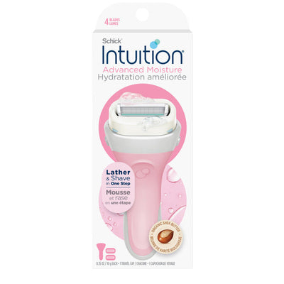 Schick Advanced Moisturizing Women's Razor Handle with 2 Refill Blades