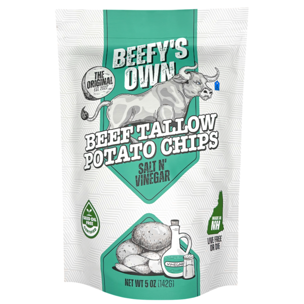 Chips de pomme de terre au suif de boeuf de Beefy (Sel et Vinaigre)