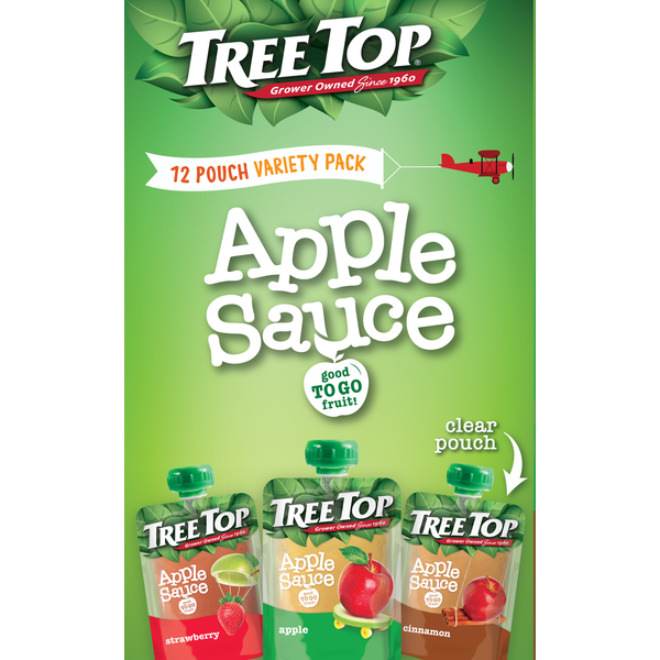 Paquete de Variedad de Salsa de Manzana Tree Top - Canela, Fresa y Manzana