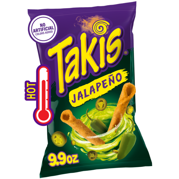 Takis Jalapeño Bolsa de 9.9 oz para Compartir - Papas Tortilla Enrolladas Picantes
