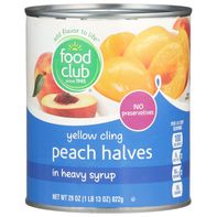 Food Club Yellow Cling Peach Halves in Heavy Syrup