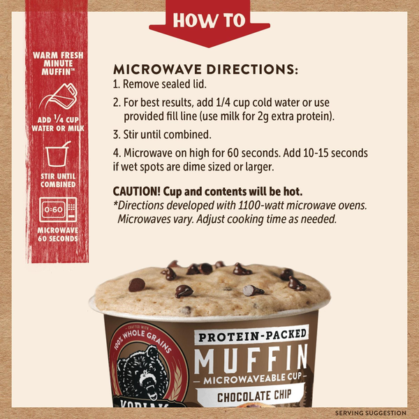 Muffin en Taza de Chocolate con Chips de Kodiak Cakes