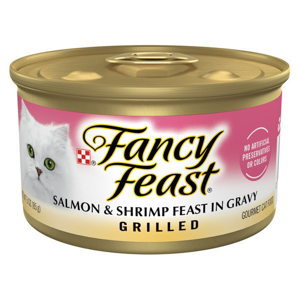Purina Fancy Feast Saumon Grillé et Crevettes Nourriture Humide pour Chats