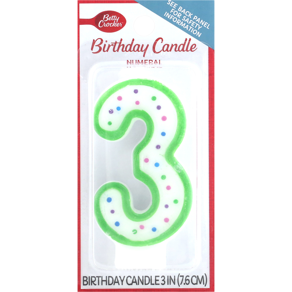 Bougie d'anniversaire Betty Crocker, Numéro 3, 3 pouces