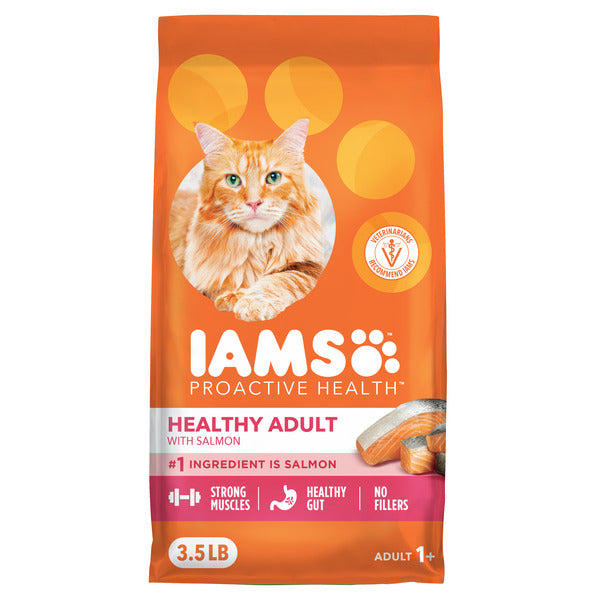IAMS Proactive Health Adult Dry Cat Food con Salmón, 3.5 lb