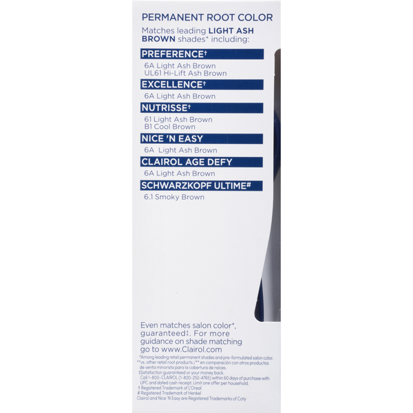 Coloración Permanente para el Cabello Clairol - Marrón Ceniza Claro 6A