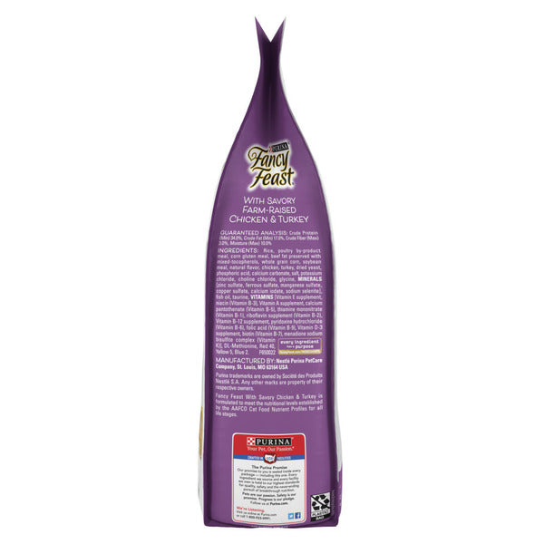 Purina Fancy Feast Croquettes pour Chats avec Poulet et Dinde Savoureux