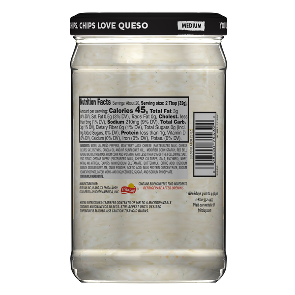 Tostitos Medium Dip Queso Blanco - Flavorful and Versatile