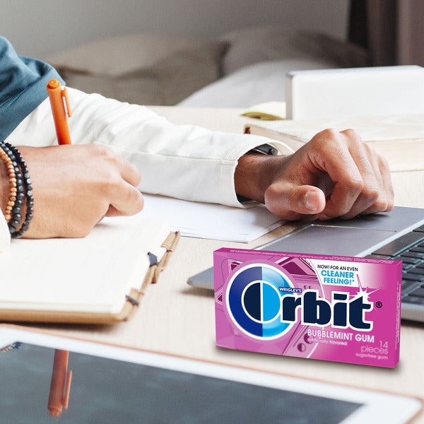 Gomme à mâcher Orbit Bubblemint sans sucre - Pack de 3