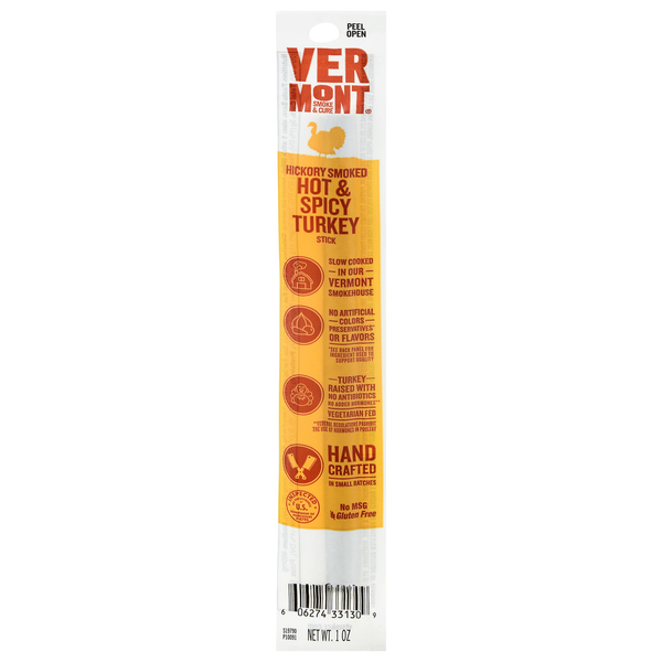 Bâton de dinde épicé et fumé au hickory de Vermont Smoke & Cure
