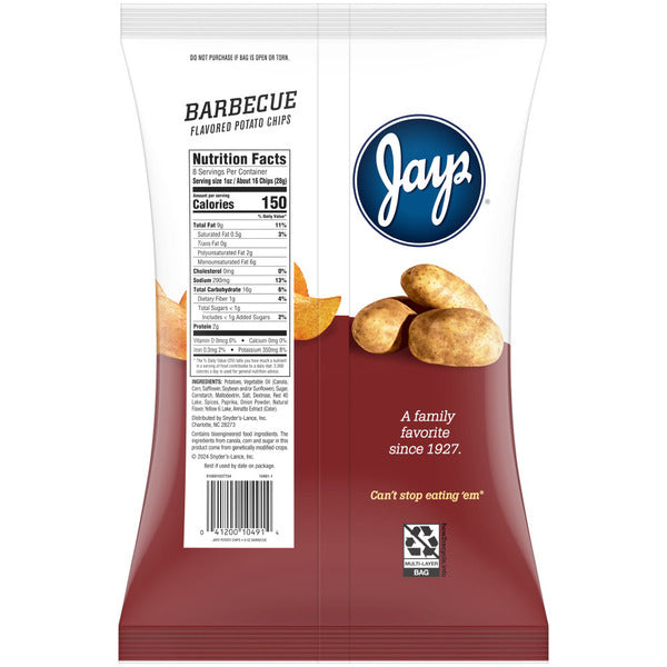 Chips de pomme de terre aromatisés au barbecue Jays