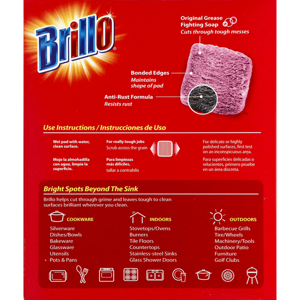Tampons à récurer en laine d'acier Brillo pour un nettoyage efficace