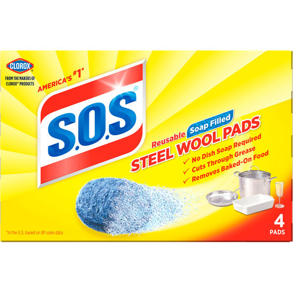 Tampons à récurer en laine d'acier S.O.S.