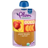 Comida para bebés de durazno, plátano y albaricoque de Plum Organics
