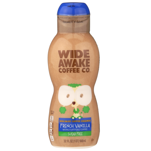 Crème à café sans sucre et non laitière à la vanille française Wide Awake
