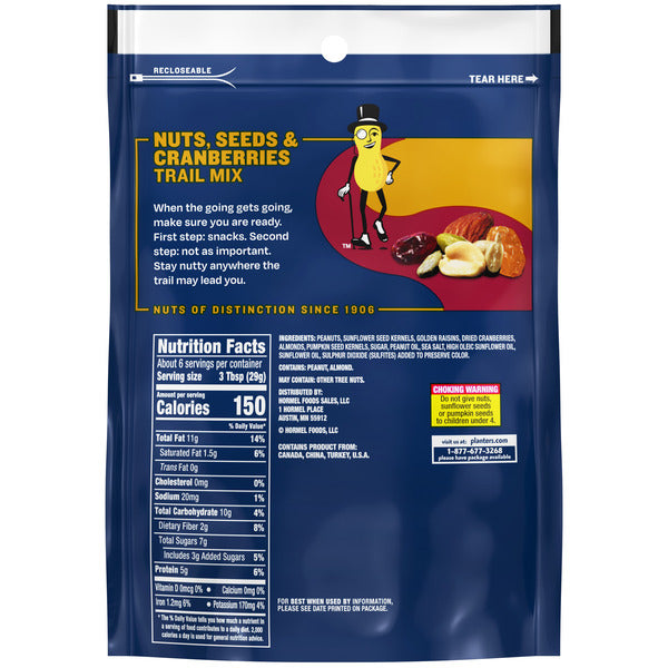 Mezcla de Frutos Secos Planters con Nueces, Semillas y Arándanos - 6 OZ