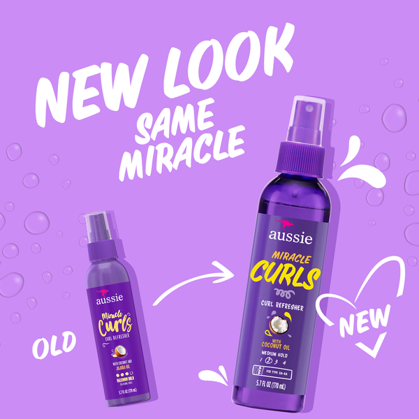 Aussie Miracle Curls Refresher Spray Gel con Coco y Jojoba