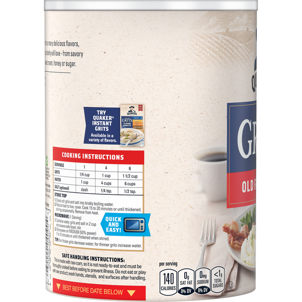 Grits Tradicionales Quaker - Calidad Premium